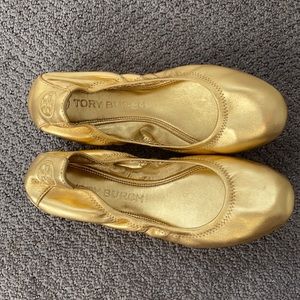 Nwt Tory Burch gold slides